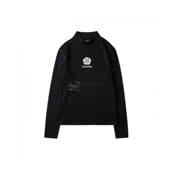 ✨Chanel Womens Crew-neck Logo Cotton Tshirt Black - 샤넬 2021 여성 크루넥 로고 코튼 긴팔티 Cnl0817x Size(s - xl) 블랙