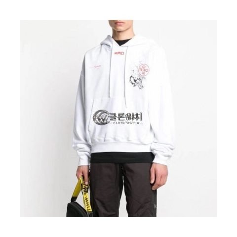 ✨[오프화이트]Off-white 2020 Mm/Wm Logo Cotton Oversize HoodT - 오프화이트 2020 남자 로고 코튼 오버사이즈 후드티 Off0323x.Size(xs - l).화이트