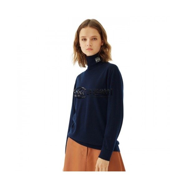 ✨Loewe 2019 Womens Logo Turtle Neck Wool Sweater - 로에베 2019 여성 로고 터틀넥 울 스웨터 Loe0068x.Size (s - xl).네이비