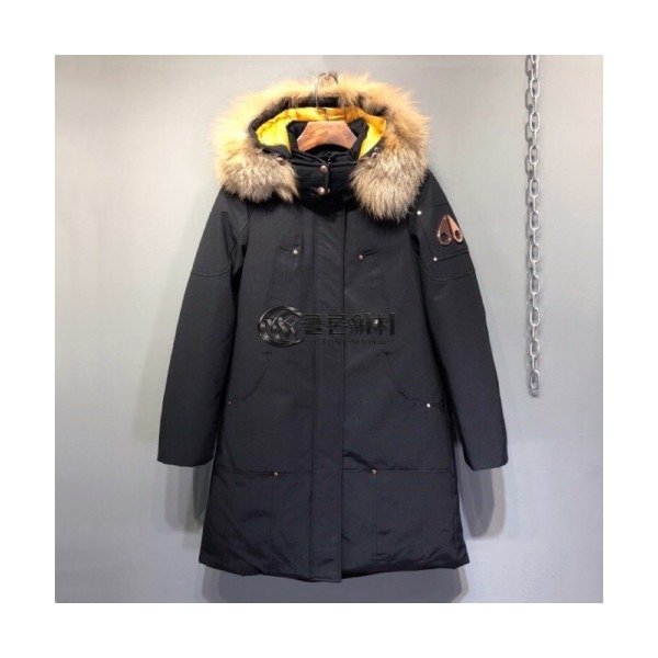 ✨[매장판] Moose Knuckle 2019 Womens Logo Goose Down Parka - 무스너클 2019 여성 로고 구스다운 파카 Moo0082x.Size(s - l).블랙