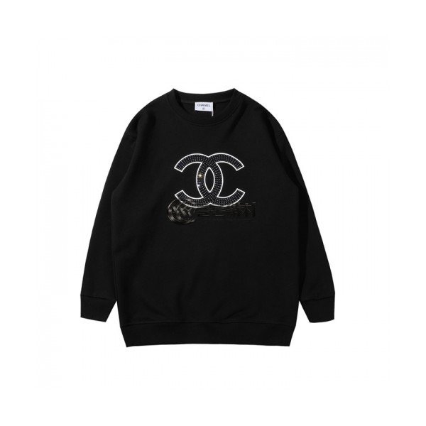 ✨Chanel 2021 Womens Crew-neck Logo Cotton Tshirts - 샤넬 2021 여성 크루넥 로고 코튼 긴팔티 Cnl0650x.Size(s - l).블랙