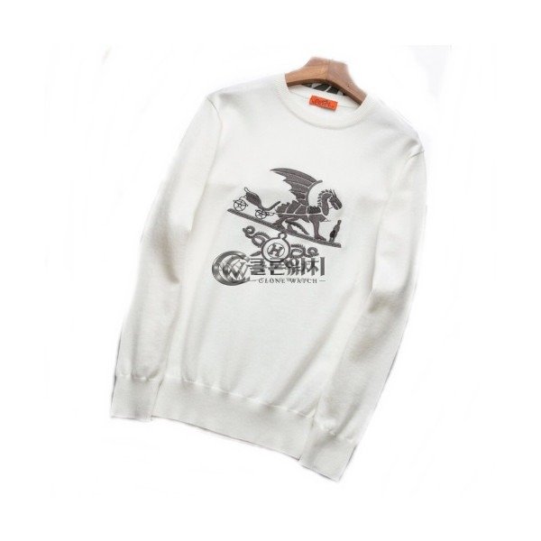 ✨[에르메스]Hermes 2020 Mens Crew-neck Wool Sweater - 에르메스 2020 남성 크루넥 울 스웨터 Her0367x.Size(m - 3xl).화이트