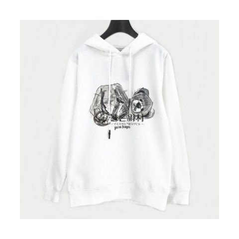 ✨[팜 엔젤스]Palm Angels 2020 Mm/Wm Logo Cotton Hoodie - 팜 엔젤스 2020 남자 로고 코튼 기모 후디 Pam0098x.Size(m - xl).화이트