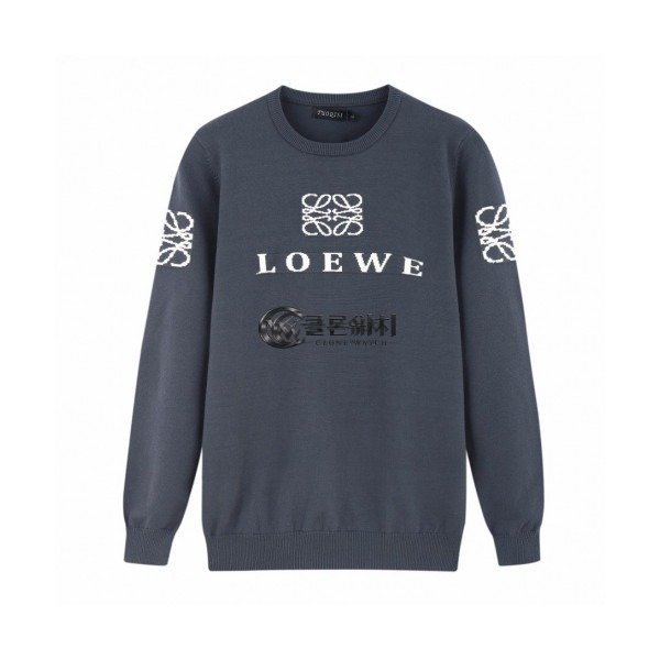 ✨Loewe 2019 Mens Logo Crew-neck Wool Sweater - 로에베 2019 남성 로고 크루넥 울 스웨터 Loe0099x.Size(l - 3xl).다크그레이