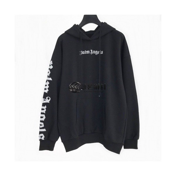 ✨[팜 엔젤스]Palm Angels 2020 Mm/Wm Logo Cotton Hoodie - 팜 엔젤스 2020 남자 로고 코튼 후디 Pam0104x.Size(s - xl).블랙