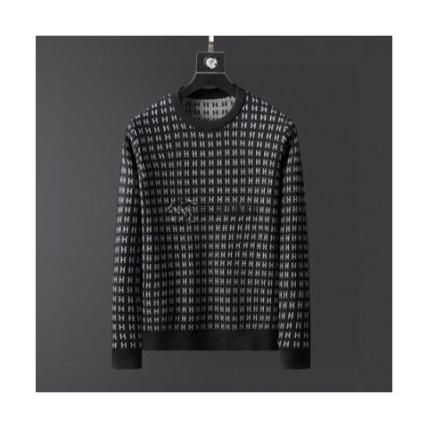 ✨[에르메스]Hermes 2020 Mens Crew-neck Wool Sweater - 에르메스 2020 남성 크루넥 울 스웨터 Her0570x.Size(m - 3xl).블랙