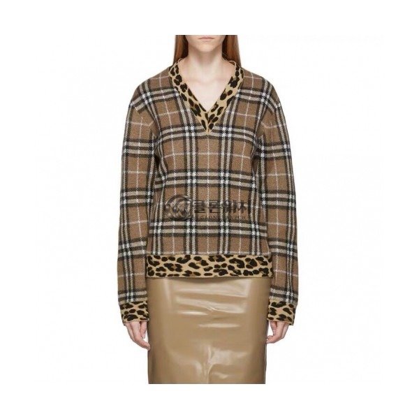 ✨Burberry 2019 Womens Vintage V-neck Wool Sweater - 버버리 2019 여성 빈티지 브이넥 울 스웨터 Bur01532x.Size(s - l).브라운