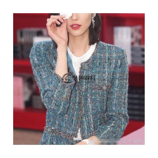 ✨Chanel 2019 Womens Classic Tweed Jacket - 샤넬 2019 여성 클래식 트위드 자켓 Cha0505x.Size(s - l).블루