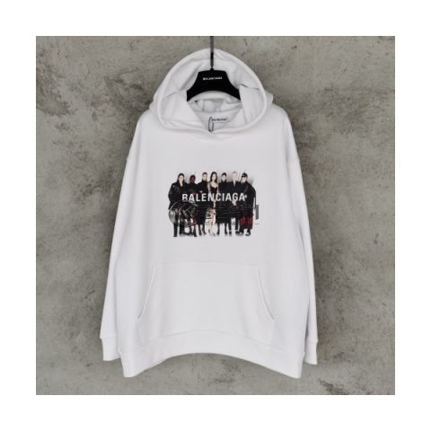 ✨[발렌시아가]Balenciaga 2020 Mm/Wm Logo Cotton Oversize Hoodie - 발렌시아가 2020 남자 로고 코튼 오버사이즈 후디 Bal0703x.Size(xs - l).화이트