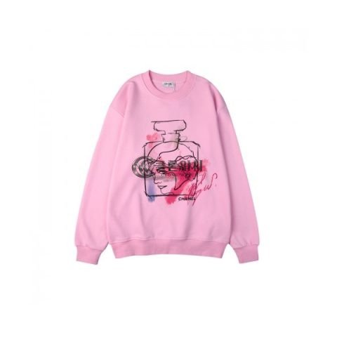 ✨Chanel Womens Crew-neck Logo Cotton Tshirts Pink - 샤넬 2021 여성 크루넥 로고 코튼 긴팔티 Cnl0793x Size(s - l) 핑크