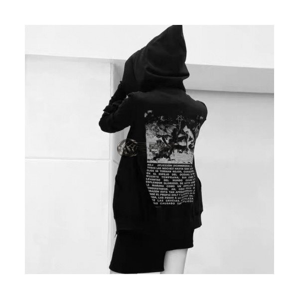 ✨Rick Owens Womens Logo Cotton Zip-up Hoodie - 릭오웬스 여성 로고 코튼 집업 후드티 Ric87x