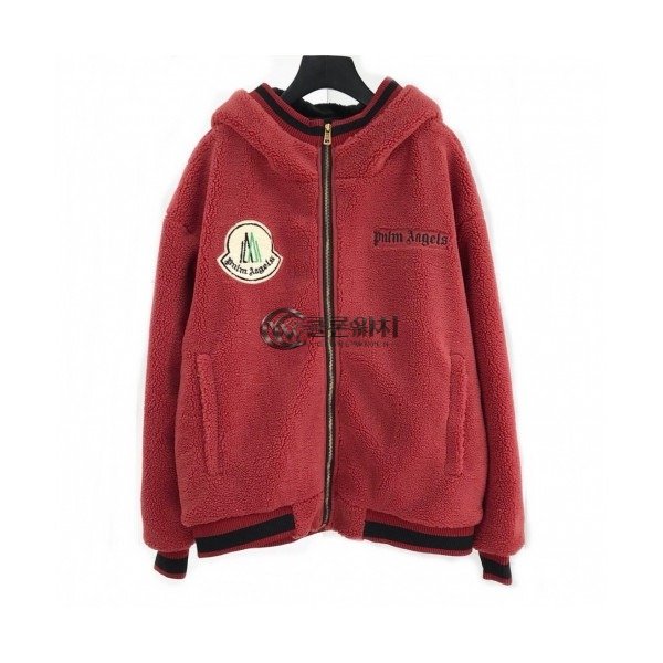 ✨[팜 엔젤스]Palm Angels 2020 Mm/Wm Logo Flannel Hoodie - 팜 엔젤스 2020 남자 로고 플란넬 후디 Pam0115x.Size(m - 3xl).레드