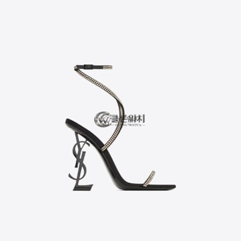 ✨크레이프 여성 새틴 라인스톤 실버 힐 OPYUM 샌들 【매장-300만원대】