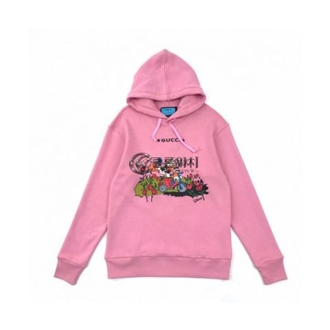 ✨[구찌]Gucci 2020 Mm/Wm Logo Casual Oversize Cotton Hooded - 구찌 2020 남/녀 로고 캐쥬얼 오버사이즈 코튼 후드티 Guc03331x.Size(xs - m).핑크