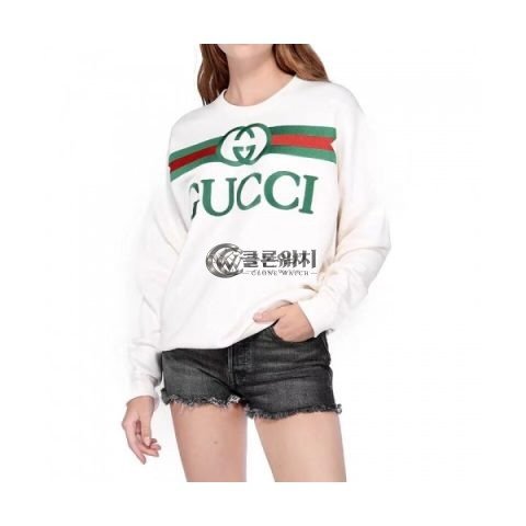 ✨[구찌]Gucci 2020 Mm/Wm Logo Crew-neck Cotton Tshirts - 구찌 2020 남/녀 로고 코튼 크루넥 코튼 긴팔티 Guc03005x.Size(m - 2xl).아이보리
