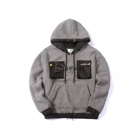 ✨[스톤아일랜드]Stone Island 2020 Mens Logo Flannel HoodT - 스톤아일랜드 2020 남성 로고 플란넬 후디 Sto0114x.Size(s - l).그레이