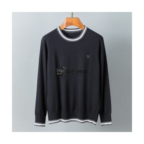 ✨Hermes Mens Crew-neck Wool Sweater - 에르메스 2021 남성 크루넥 울 스웨터 Her0688x.Size(m - 2xl) 블랙