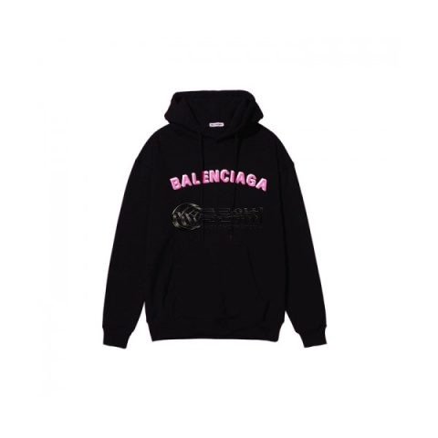 ✨[발렌시아가]Balenciaga 2020 Mm/Wm Logo Cotton Oversize Hoodie - 발렌시아가 2020 남/녀 로고 코튼 오버사이즈 후디 Bal0784x.Size(xs - m).블랙