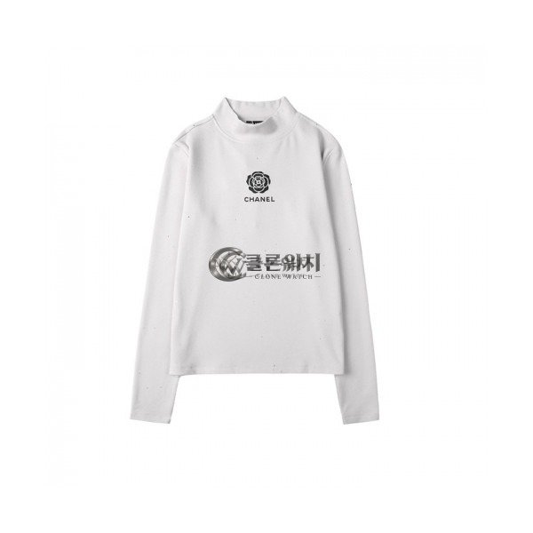 ✨Chanel Womens Crew-neck Logo Cotton Tshirt Gray - 샤넬 2021 여성 크루넥 로고 코튼 긴팔티 Cnl0818x Size(s - xl) 그레이