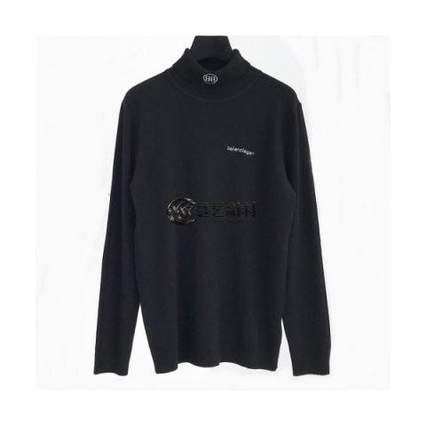 ✨[발렌시아가]Balenciaga 2019 Mm/Wm Logo Turtle-neck Sweaters - 발렌시아가 2019 남자 로고 터틀넥 스웨터 Bal0477x.Size(m - 2xl).블랙