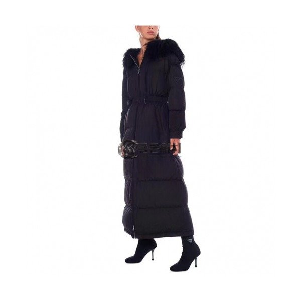✨Prada 2019 Womens Logo Long Down Padding - 프라다 2019 여성 로고 롱다운 패딩 Pra0744x.Size(s - xl).블랙
