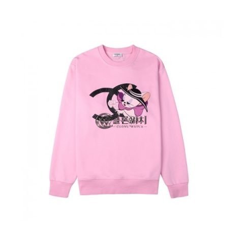 ✨Chanel Mm/Wm Crew-neck Logo Cotton Tshirts Pink - 샤넬 2021 남/녀 크루넥 로고 코튼 긴팔티 Cnl0785x Size(s - l) 핑크