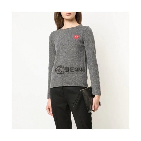 ✨Cdgplay 2019 Womens Wool Sweater - 꼼데가르송 2019 여성 라운드 울 스웨터 - cdg27x