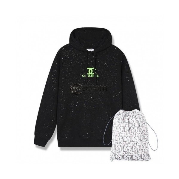 ✨[샤넬]Chanel 2020 Mm/Wm Logo Oversize Cotton HoodT - 샤넬 2020 남자 로고 오버사이즈 코튼 후드티 Cha0613x.Size(xs - l).블랙