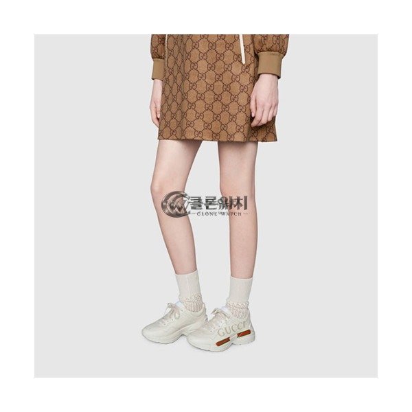 ✨Gucci Lighten Logo Print Leather Sneackers - 구찌 라이톤 gucci 프린트 가죽 스니커즈 Guc0376x.Size(225- 285).베이지