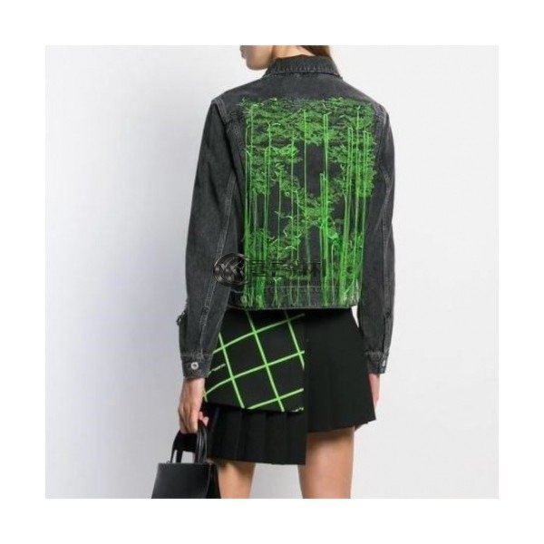 ✨[오프화이트]Off-white 2020 Mm/Wm Logo Casual Denim Jackets - 오프화이트 2020 남/녀 로고 캐쥬얼 데님 재킷 Off0565x.Size(s - xl).블랙