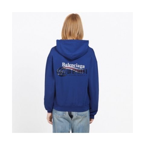 ✨[발렌시아가]Balenciaga 2020 Mm/Wm Logo Oversize Cotton Hoodie - 발렌시아가 2020 남자 로고 오버사이즈 코튼 기모 후디 Bal0504x.Size(s - xl).블루