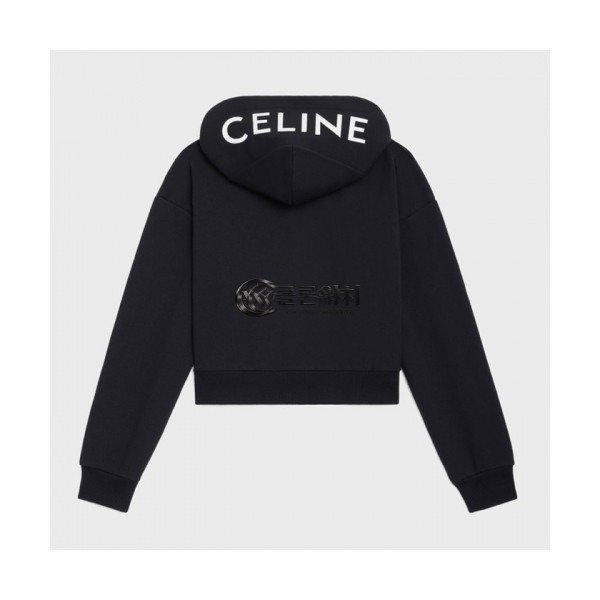✨Celine Womens Logo Cotton Hoodie Black - 셀린느 2021 여성 로고 코튼 후디 Cel0181x Size(s - l) 블랙