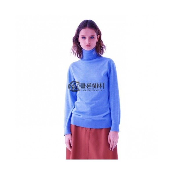 ✨Loewe 2019 Womens Logo Turtle Neck Wool Sweater - 로에베 2019 여성 로고 터틀넥 울 스웨터 Loe0070x.Size (s - xl).블루