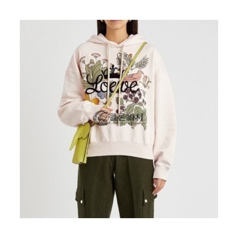 ✨Loewe Womens Logo Casual Cotton Oversize Hoodie Pink - 로에베 여성 로고 캐쥬얼 코튼 오버사이즈 후디 Loe0536x Size(s - l) 핑크