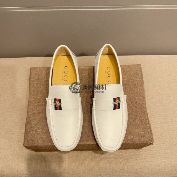 ✨Gucci 2025 Mens Leather Loafer - 구찌 2025 남성용 레더 로퍼 GUCS0852,Size(240 - 280).화이트