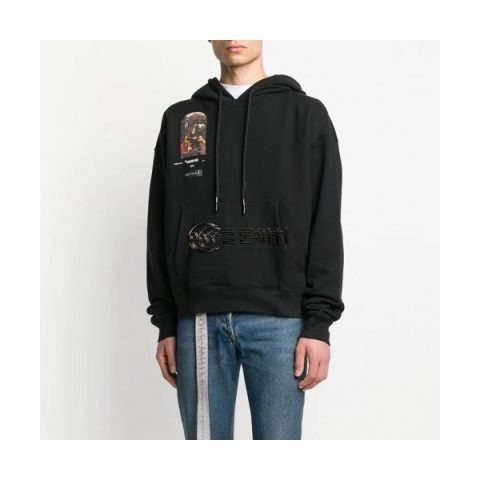 ✨[오프화이트]Off-white 2020 Mm/Wm Logo Cotton Oversize HoodT - 오프화이트 2020 남자 로고 코튼 오버사이즈 후드티 Off0324x.Size(xs - l).블랙