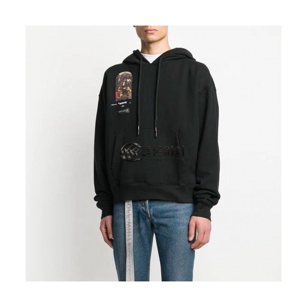 ✨[오프화이트]Off-white 2020 Mm/Wm Logo Cotton Oversize HoodT - 오프화이트 2020 남자 로고 코튼 오버사이즈 후드티 Off0324x.Size(xs - l).블랙