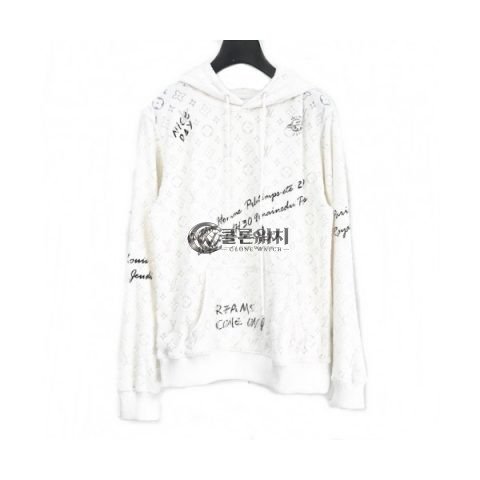 ✨[루이비통]Louis vuitton 2020 Mm/Wm Logo Velvet Hoodie - 루이비통 2020 남자 로고 벨벳 후디 Lou01682x.Size(m - 3xl).화이트