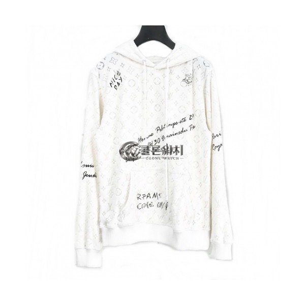✨[루이비통]Louis vuitton 2020 Mm/Wm Logo Velvet Hoodie - 루이비통 2020 남자 로고 벨벳 후디 Lou01682x.Size(m - 3xl).화이트