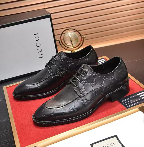 ✨Gucci Mens Leather Oxford Shoes - 구찌 남성용 레더 옥스퍼드 슈즈 GUCS0664.Size(240 - 270).블랙