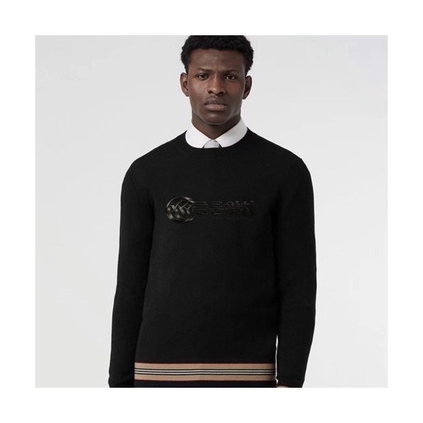 ✨Burberry 2019 Mens Retro Logo Sweater - 버버리 남성 레트로 로고 니트 BURST0232.Size(S - 2XL),블랙