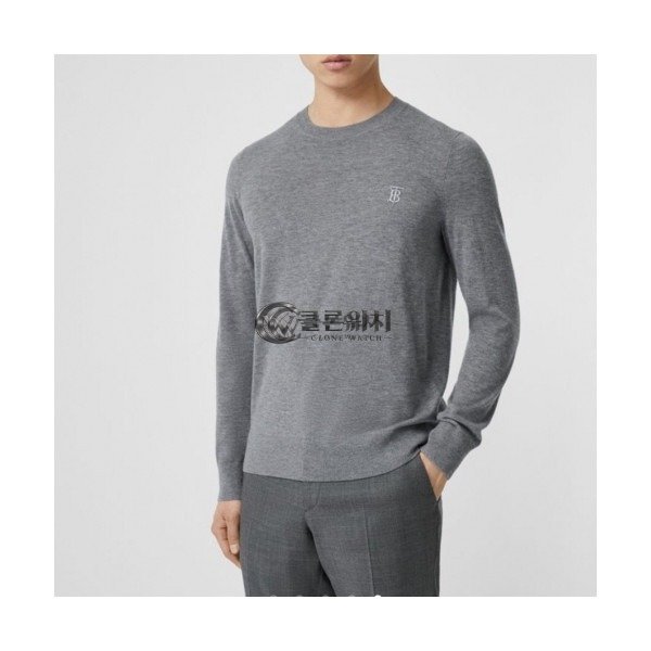 ✨[버버리]Burberry 2020 Mens Logo Cashmere Sweaters - 버버리 2020 남성 로고 캐시미어 스웨터 Bur02874x.Size(s - 2xl).그레이