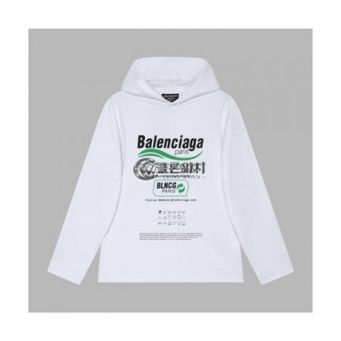 ✨Balenciaga Mm/Wm Logo Cotton Hoodie White - 발렌시아가 2021 남/녀 로고 코튼 후디 Bal01199x Size(xs - l) 화이트