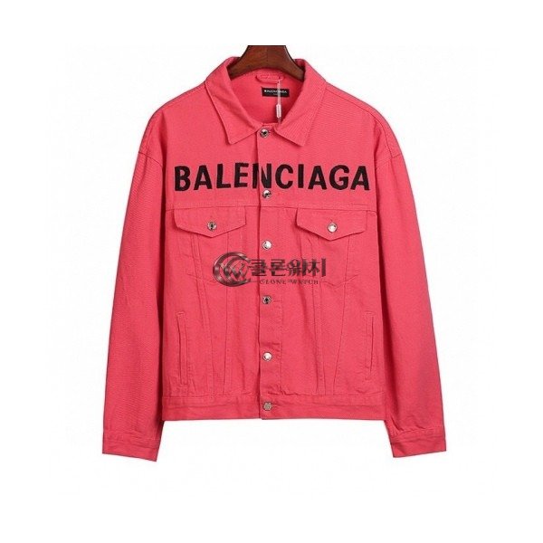 ✨[발렌시아가]Balenciaga 2020 Mm/Wm Logo Casual Oversize Denim Jackets - 발렌시아가 2020 남/녀 로고 캐쥬얼 오버사이즈 데님 재킷 Bal0717x.Size(s - xl).핑크