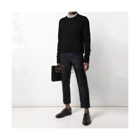 ✨Thom Browne 2019 Mens Strap Crew-neck Sweater - 톰브라운 2019 남성 스트랩 크루넥 스웨터 Thom0178x.Size(m - 2xl).블랙