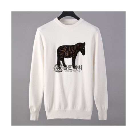 ✨[에르메스]Hermes 2020 Mens Crew-neck Wool Sweater - 에르메스 2020 남성 크루넥 울 스웨터 Her0354x.Size(m - 3xl).화이트