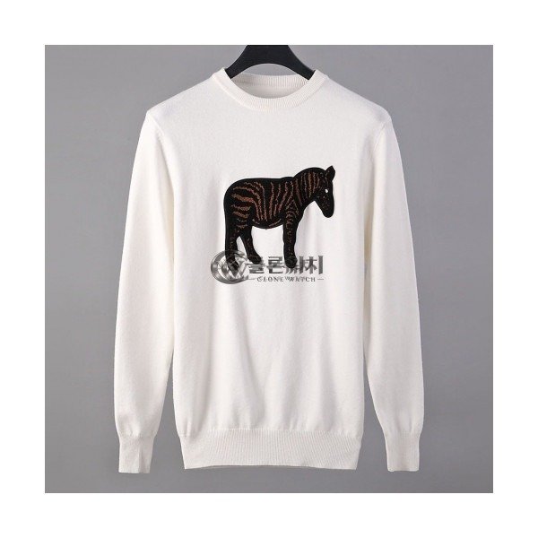 ✨[에르메스]Hermes 2020 Mens Crew-neck Wool Sweater - 에르메스 2020 남성 크루넥 울 스웨터 Her0354x.Size(m - 3xl).화이트