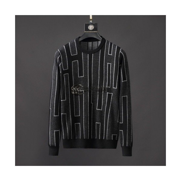 ✨[에르메스]Hermes 2020 Mens Crew-neck Wool Sweater - 에르메스 2020 남성 크루넥 울 스웨터 Her0568x.Size(m - 3xl).블랙