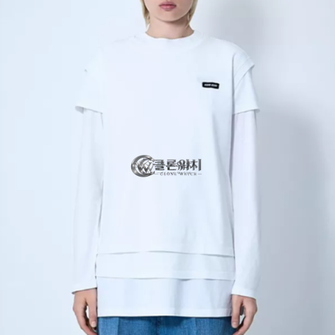 ✨미우미우 남/녀 화이트 반팔 셔츠