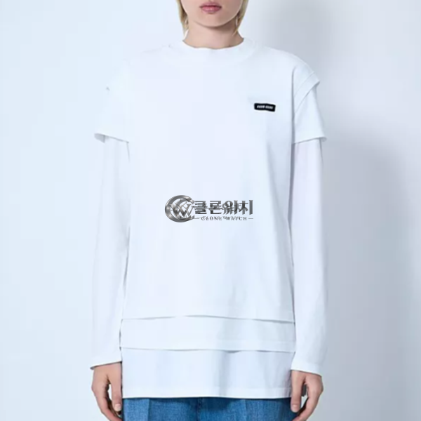 ✨미우미우 남/녀 화이트 반팔 셔츠